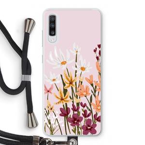 CaseCompany Painted wildflowers: Samsung Galaxy A70 Transparant Hoesje met koord