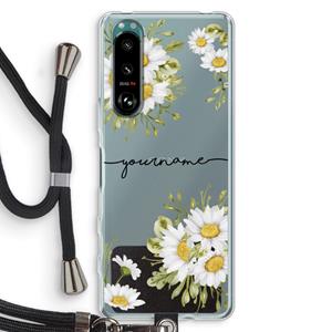 CaseCompany Daisies: Sony Xperia 5 III Transparant Hoesje met koord