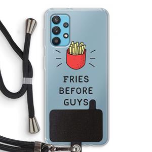 CaseCompany Fries before guys: Samsung Galaxy A32 4G Transparant Hoesje met koord