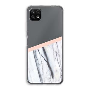 CaseCompany A touch of peach: Samsung Galaxy A22 5G Transparant Hoesje