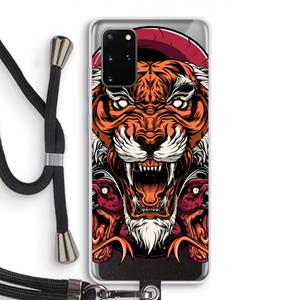 CaseCompany Tiger and Rattlesnakes: Samsung Galaxy S20 Plus Transparant Hoesje met koord