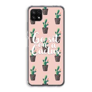 CaseCompany Cactus quote: Samsung Galaxy A22 5G Transparant Hoesje