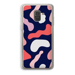 CaseCompany Memphis Shapes Pink: Samsung Galaxy A8 (2018) Transparant Hoesje