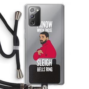 CaseCompany Sleigh Bells Ring: Samsung Galaxy Note 20 / Note 20 5G Transparant Hoesje met koord