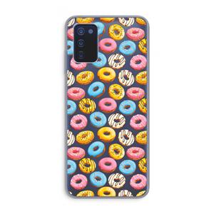 CaseCompany Pink donuts: Samsung Galaxy A03s Transparant Hoesje