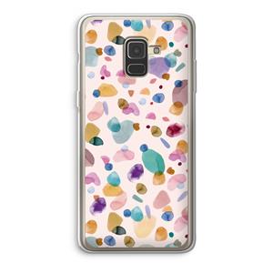 CaseCompany Terrazzo Memphis Pink: Samsung Galaxy A8 (2018) Transparant Hoesje