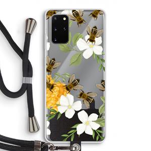 CaseCompany No flowers without bees: Samsung Galaxy S20 Plus Transparant Hoesje met koord