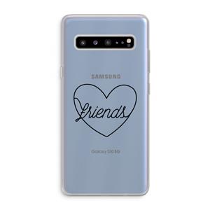 CaseCompany Friends heart black: Samsung Galaxy S10 5G Transparant Hoesje