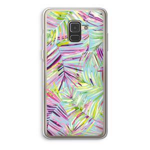 CaseCompany Tropical Palms Blue: Samsung Galaxy A8 (2018) Transparant Hoesje