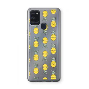 CaseCompany Ananas: Samsung Galaxy A21s Transparant Hoesje