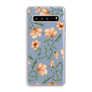 CaseCompany Peachy flowers: Samsung Galaxy S10 5G Transparant Hoesje
