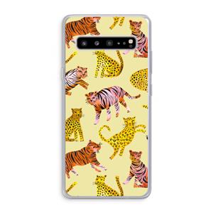 CaseCompany Cute Tigers and Leopards: Samsung Galaxy S10 5G Transparant Hoesje