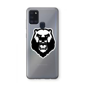 CaseCompany Angry Bear (white): Samsung Galaxy A21s Transparant Hoesje