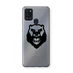 CaseCompany Angry Bear (black): Samsung Galaxy A21s Transparant Hoesje
