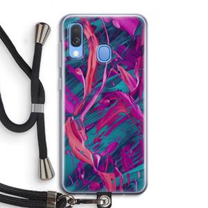 CaseCompany Pink Clouds: Samsung Galaxy A40 Transparant Hoesje met koord