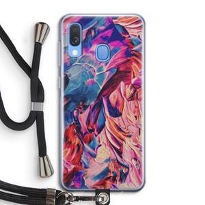 CaseCompany Pink Orchard: Samsung Galaxy A40 Transparant Hoesje met koord