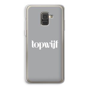 CaseCompany Topwijf Grijs Wit: Samsung Galaxy A8 (2018) Transparant Hoesje
