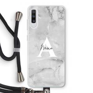 CaseCompany Ivory Marble: Samsung Galaxy A70 Transparant Hoesje met koord