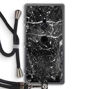 CaseCompany Zwart marmer: Sony Xperia XZ2 Transparant Hoesje met koord