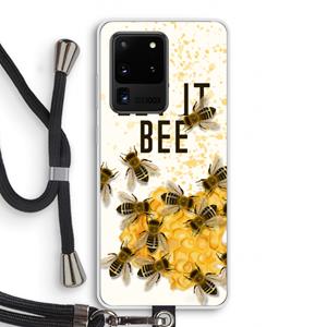 CaseCompany Let it bee: Samsung Galaxy S20 Ultra Transparant Hoesje met koord