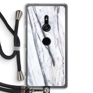 CaseCompany Gestreepte marmer: Sony Xperia XZ2 Transparant Hoesje met koord