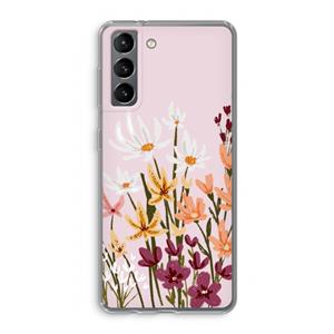 CaseCompany Painted wildflowers: Samsung Galaxy S21 Transparant Hoesje