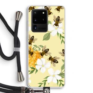 CaseCompany No flowers without bees: Samsung Galaxy S20 Ultra Transparant Hoesje met koord