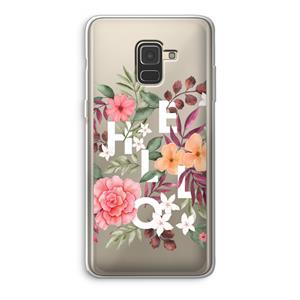 CaseCompany Hello in flowers: Samsung Galaxy A8 (2018) Transparant Hoesje