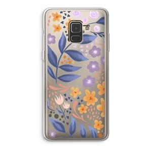 CaseCompany Flowers with blue leaves: Samsung Galaxy A8 (2018) Transparant Hoesje