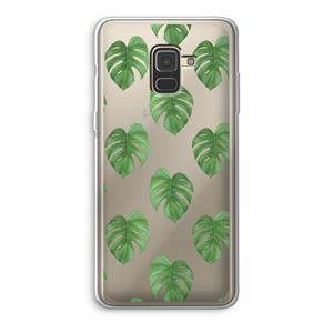 CaseCompany Monstera leaves: Samsung Galaxy A8 (2018) Transparant Hoesje