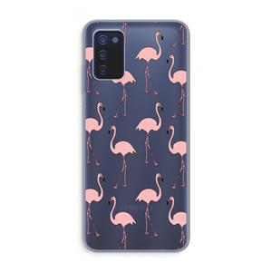 CaseCompany Anything Flamingoes: Samsung Galaxy A03s Transparant Hoesje