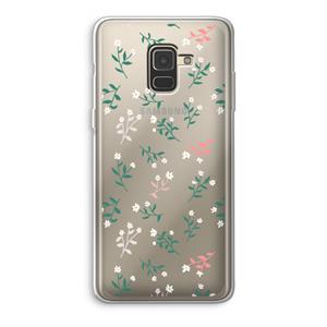 CaseCompany Small white flowers: Samsung Galaxy A8 (2018) Transparant Hoesje
