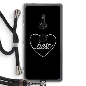 CaseCompany Best heart black: Sony Xperia XZ2 Transparant Hoesje met koord