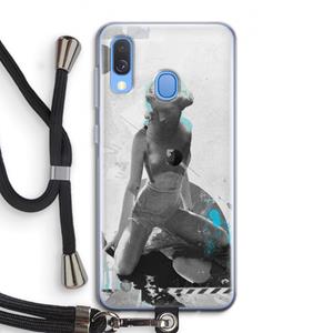 CaseCompany I will not feel a thing: Samsung Galaxy A40 Transparant Hoesje met koord
