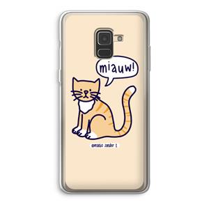 CaseCompany Miauw: Samsung Galaxy A8 (2018) Transparant Hoesje