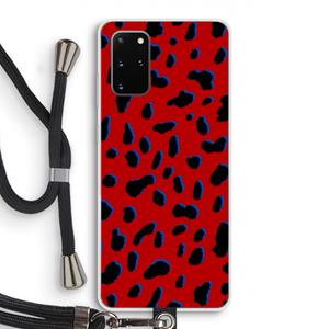 CaseCompany Red Leopard: Samsung Galaxy S20 Plus Transparant Hoesje met koord