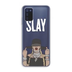 CaseCompany Slay All Day: Samsung Galaxy A03s Transparant Hoesje