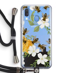 CaseCompany No flowers without bees: Samsung Galaxy A40 Transparant Hoesje met koord