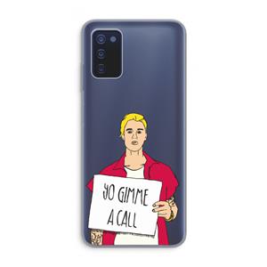 CaseCompany Gimme a call: Samsung Galaxy A03s Transparant Hoesje