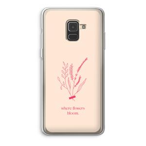 CaseCompany Where flowers bloom: Samsung Galaxy A8 (2018) Transparant Hoesje