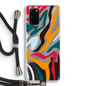 CaseCompany Colored Zebra: Samsung Galaxy S20 Plus Transparant Hoesje met koord