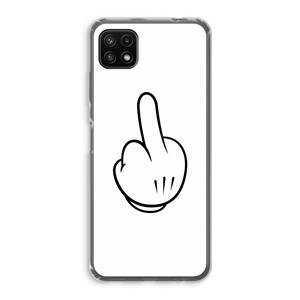 CaseCompany Middle finger white: Samsung Galaxy A22 5G Transparant Hoesje