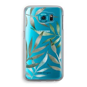CaseCompany Tropical watercolor leaves: Samsung Galaxy S6 Transparant Hoesje