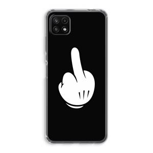 CaseCompany Middle finger black: Samsung Galaxy A22 5G Transparant Hoesje
