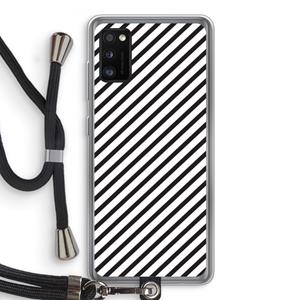 CaseCompany Strepen zwart-wit: Samsung Galaxy A41 Transparant Hoesje met koord