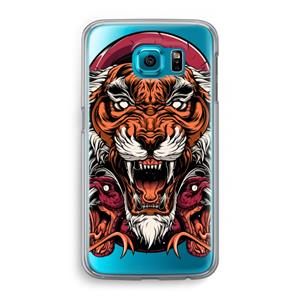 CaseCompany Tiger and Rattlesnakes: Samsung Galaxy S6 Transparant Hoesje