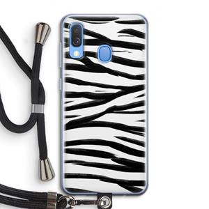 CaseCompany Zebra pattern: Samsung Galaxy A40 Transparant Hoesje met koord