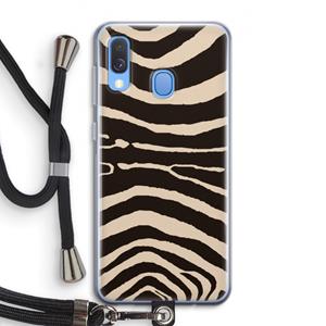 CaseCompany Arizona Zebra: Samsung Galaxy A40 Transparant Hoesje met koord