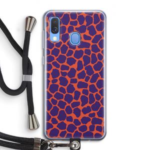 CaseCompany Purple Giraffe: Samsung Galaxy A40 Transparant Hoesje met koord