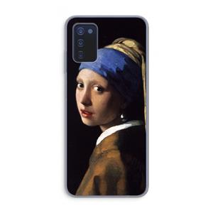 CaseCompany The Pearl Earring: Samsung Galaxy A03s Transparant Hoesje